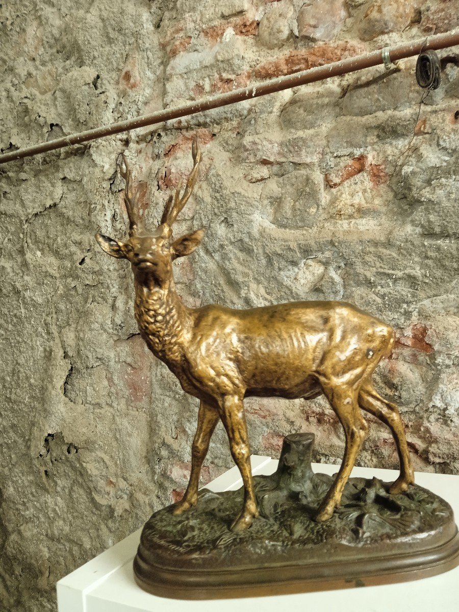 Alfred Dubucand Animal Bronze Deer