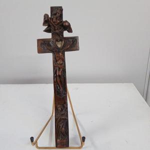 Croix En Bois Formant Reliquaire Fin XVIII