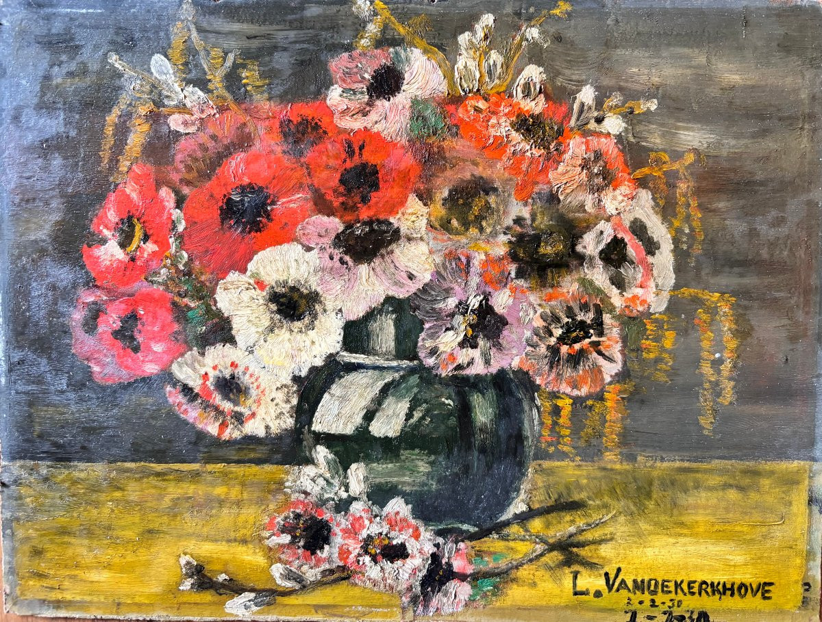 Huile sur carton de Louise VANDEKERKHOVE 1930-photo-2