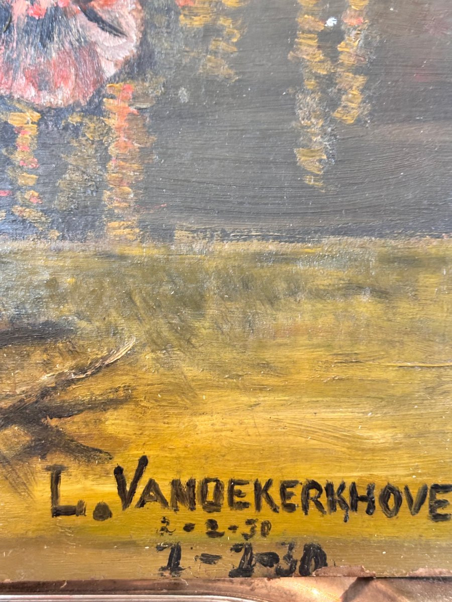 Huile sur carton de Louise VANDEKERKHOVE 1930-photo-3
