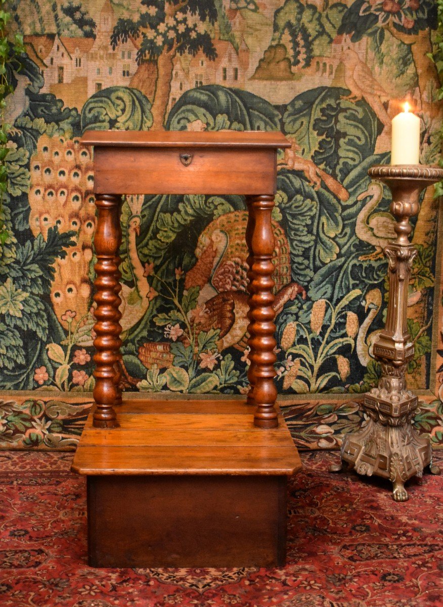 Oratoire De Communaut&eacute; , Prie - Dieu De Style Louis XIII En Ch&ecirc;ne Blond, Epoque XIX &egrave;me-photo-3