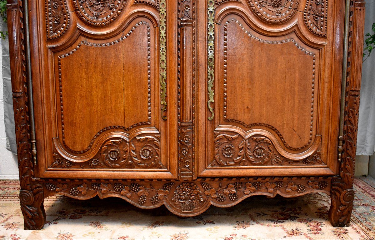 Armoire De Mariage Normande En Ch&ecirc;ne Et Ch&ecirc;ne Maill&eacute;, Basse Normandie, R&eacute;gion de Vire, D&eacute;but XIX &egrave;me-photo-2