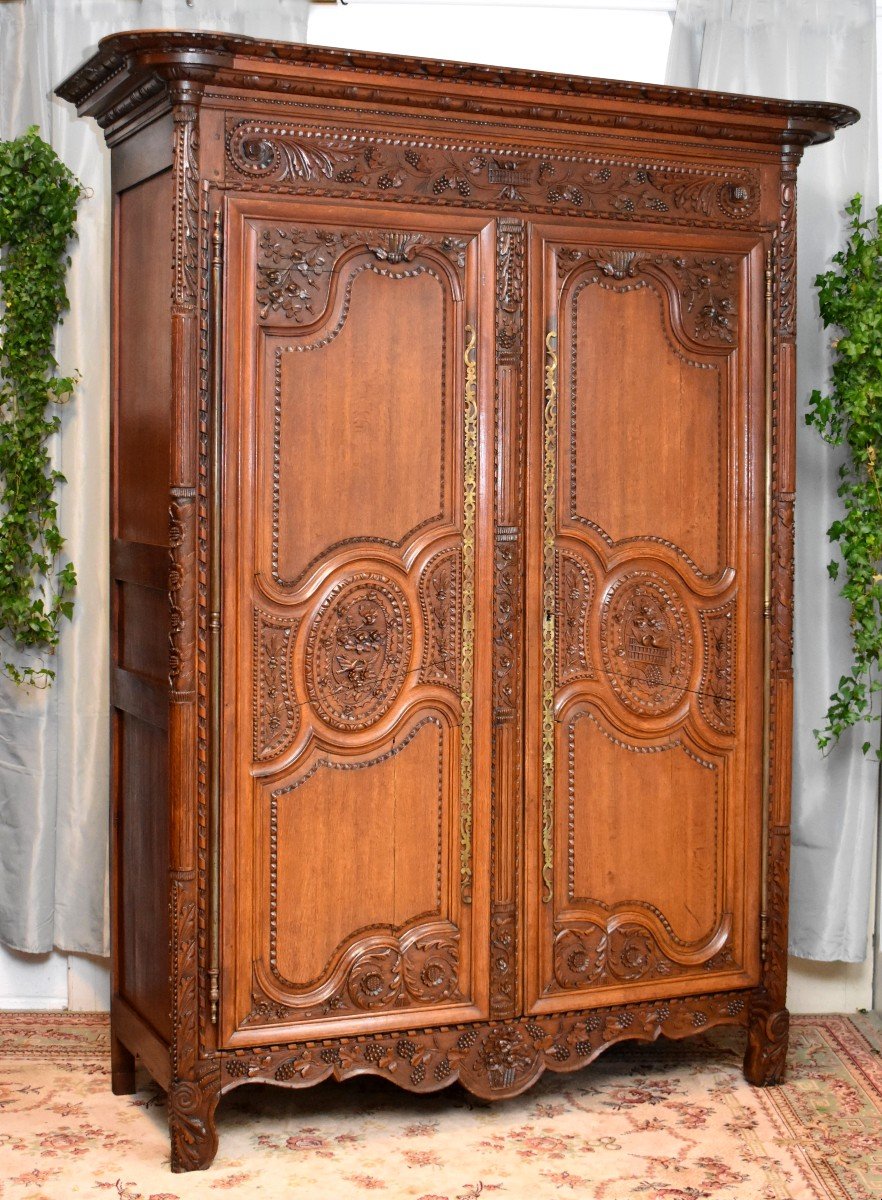 Armoire De Mariage Normande En Ch&ecirc;ne Et Ch&ecirc;ne Maill&eacute;, Basse Normandie, R&eacute;gion de Vire, D&eacute;but XIX &egrave;me