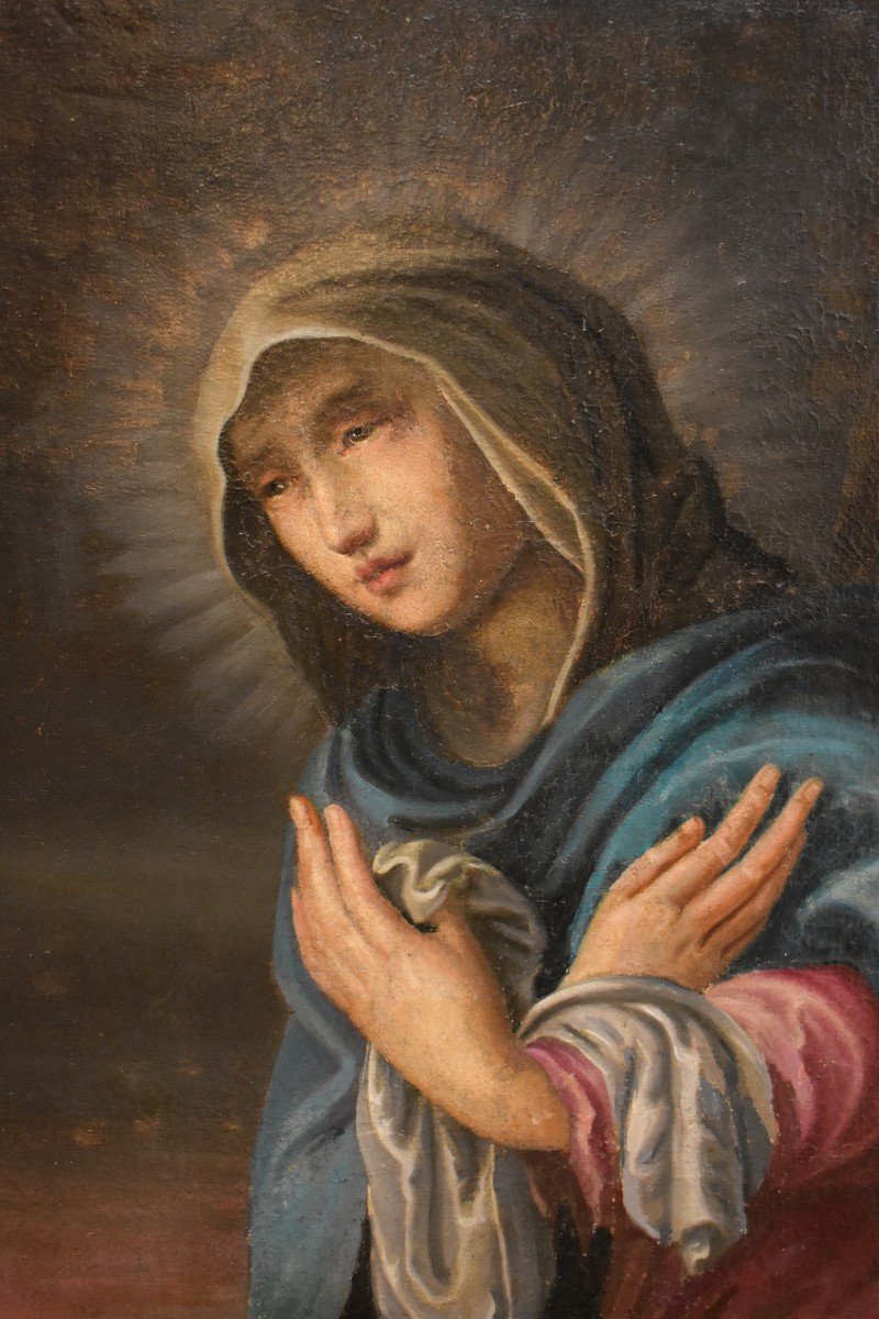 Marie-Madeleine Pleurant La Mort Du Christ, Grande Huile Sur Toile( hauteur 1m32 ) , Epoque XVIII ème-photo-2