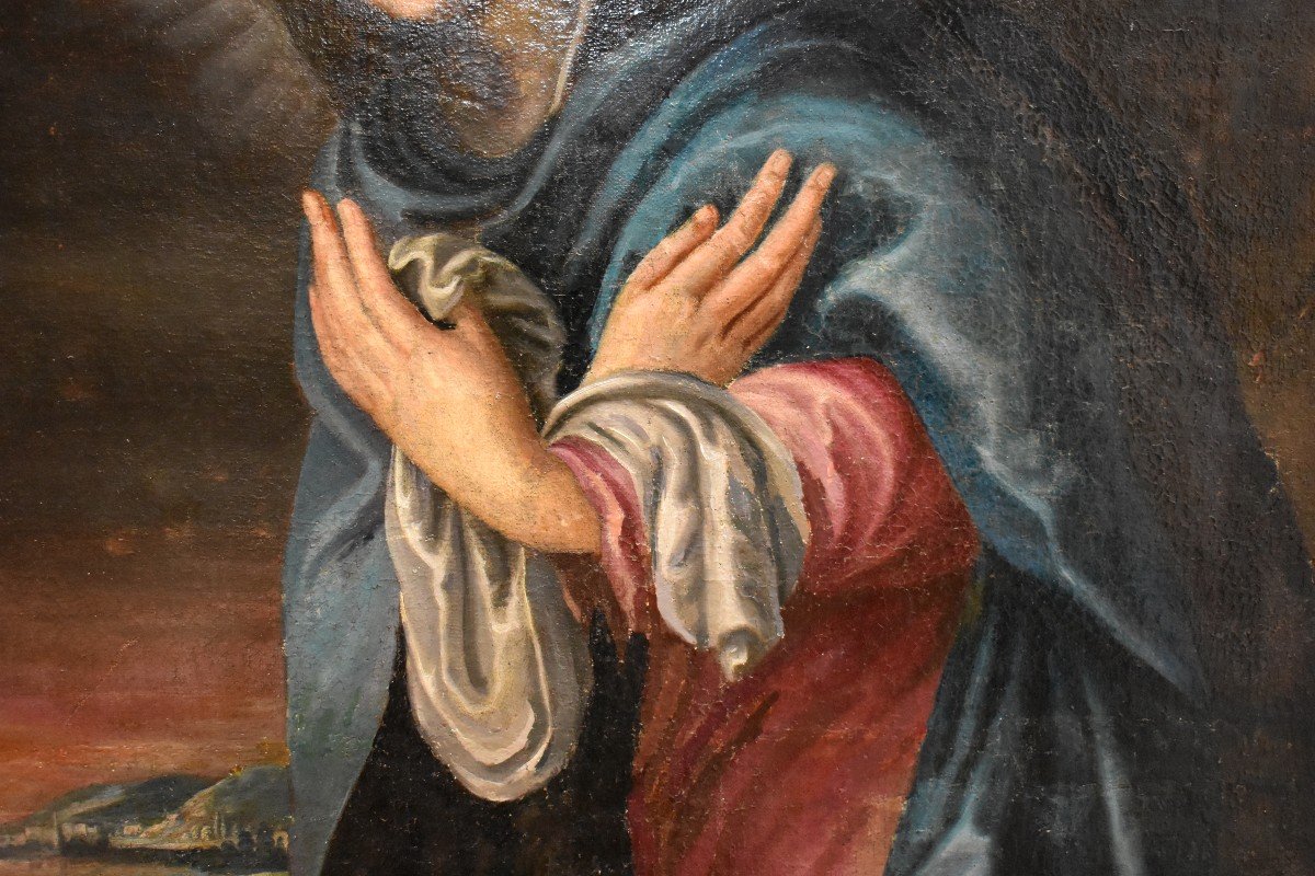 Marie-Madeleine Pleurant La Mort Du Christ, Grande Huile Sur Toile( hauteur 1m32 ) , Epoque XVIII ème-photo-4