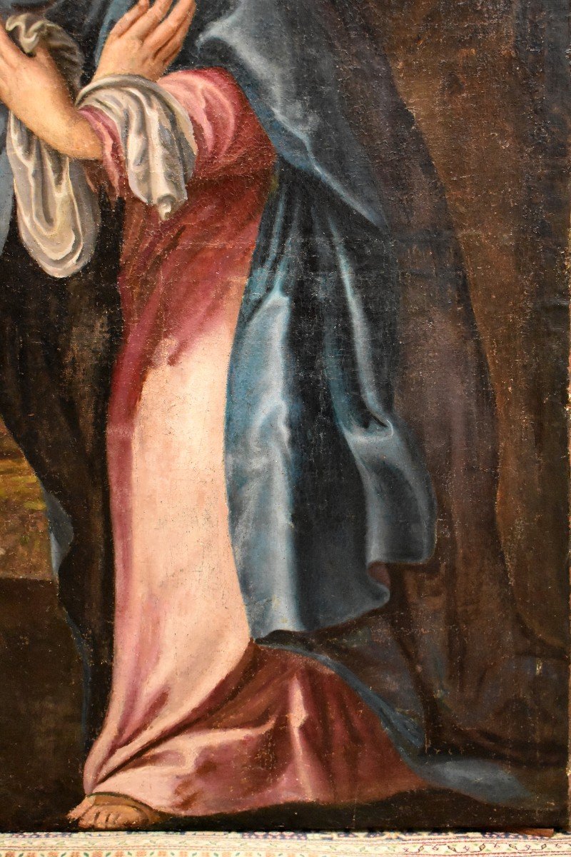Marie-Madeleine Pleurant La Mort Du Christ, Grande Huile Sur Toile( hauteur 1m32 ) , Epoque XVIII ème-photo-6