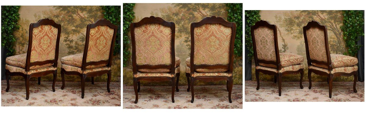 Paire De Chaises Dites " à La Reine" d'Epoque Louis XV,  Vers 1730-1740 , Epoque XVIII Eme,  Chaises à Haut Dossier-photo-1