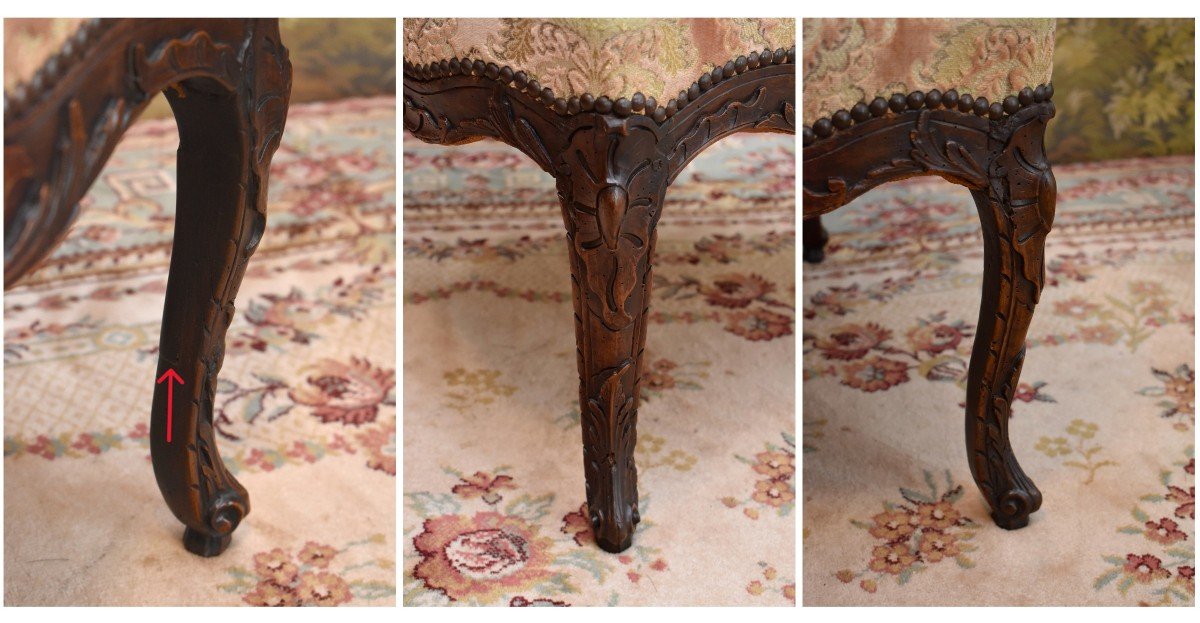Paire De Chaises Dites " à La Reine" d'Epoque Louis XV,  Vers 1730-1740 , Epoque XVIII Eme,  Chaises à Haut Dossier-photo-5