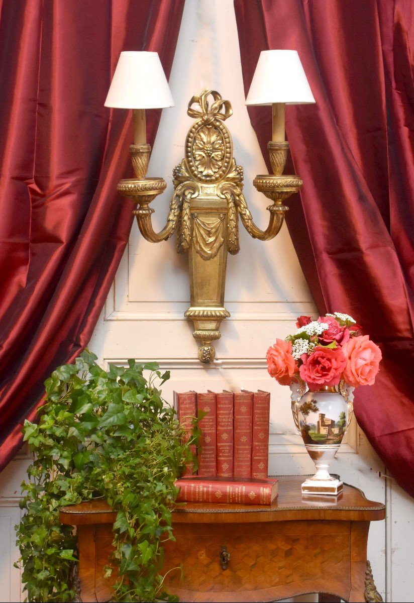 Importante Applique De Style Louis XVI En Bronze Doré Finement Ciselé, Epoque Napoleon III-photo-4