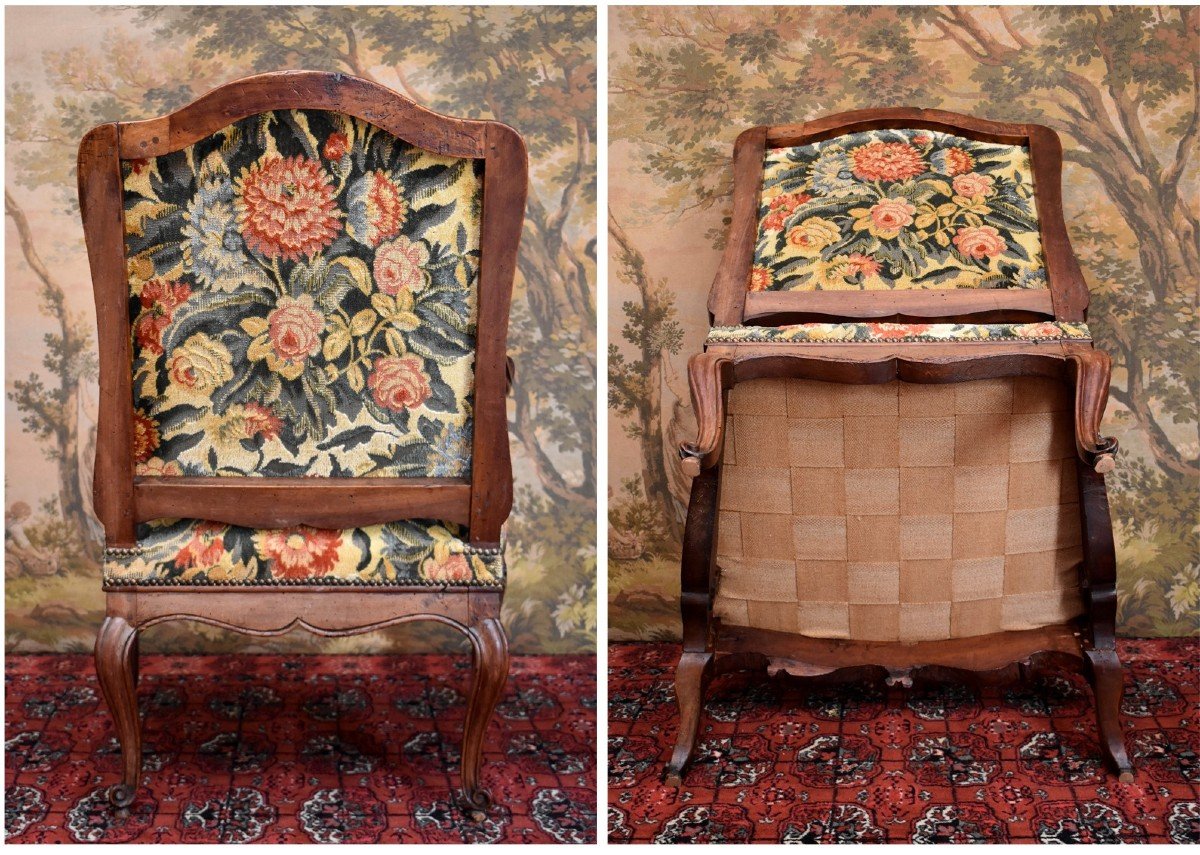 Large Fauteuil à Haut Dossier De Style Régence, Epoque Fin XVIII Eme / Début XIX Eme-photo-1