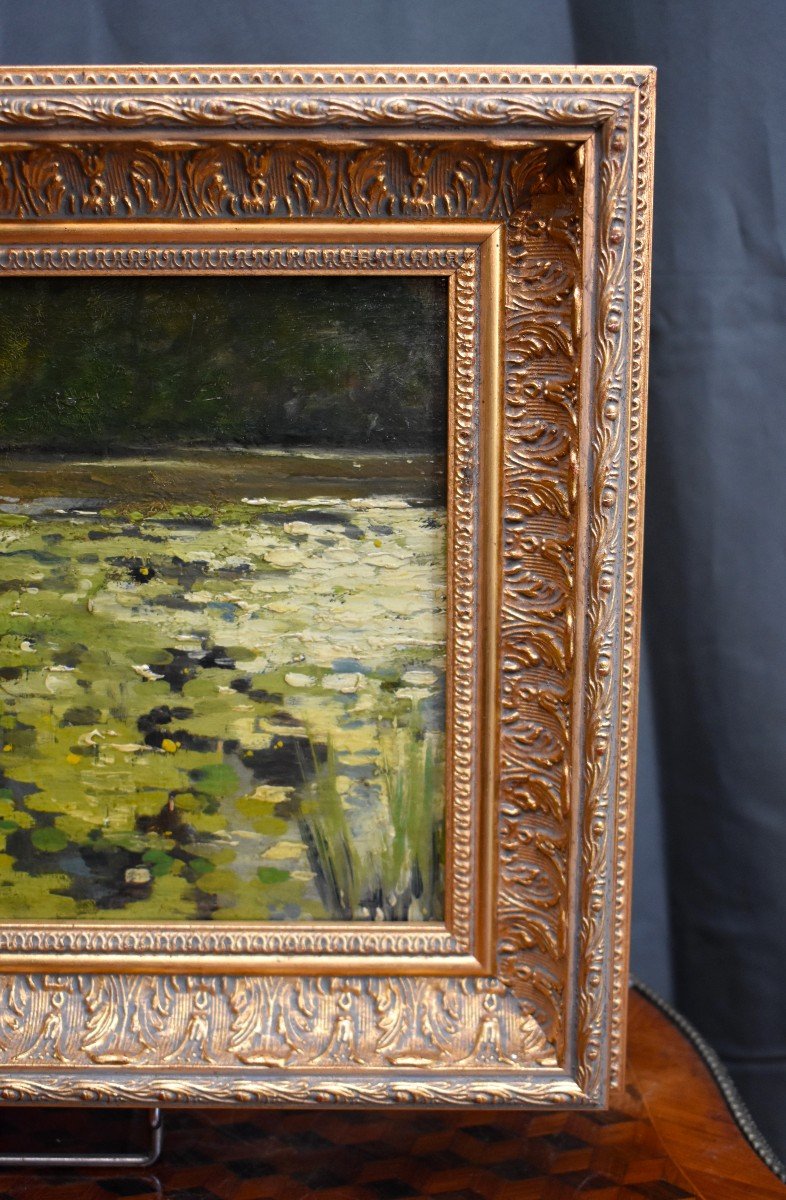 Alexandre Mathurin P&ecirc;che ( 1872-1957), Bords De Seine, Huile Sur Panneau Encadr&eacute;e-photo-2