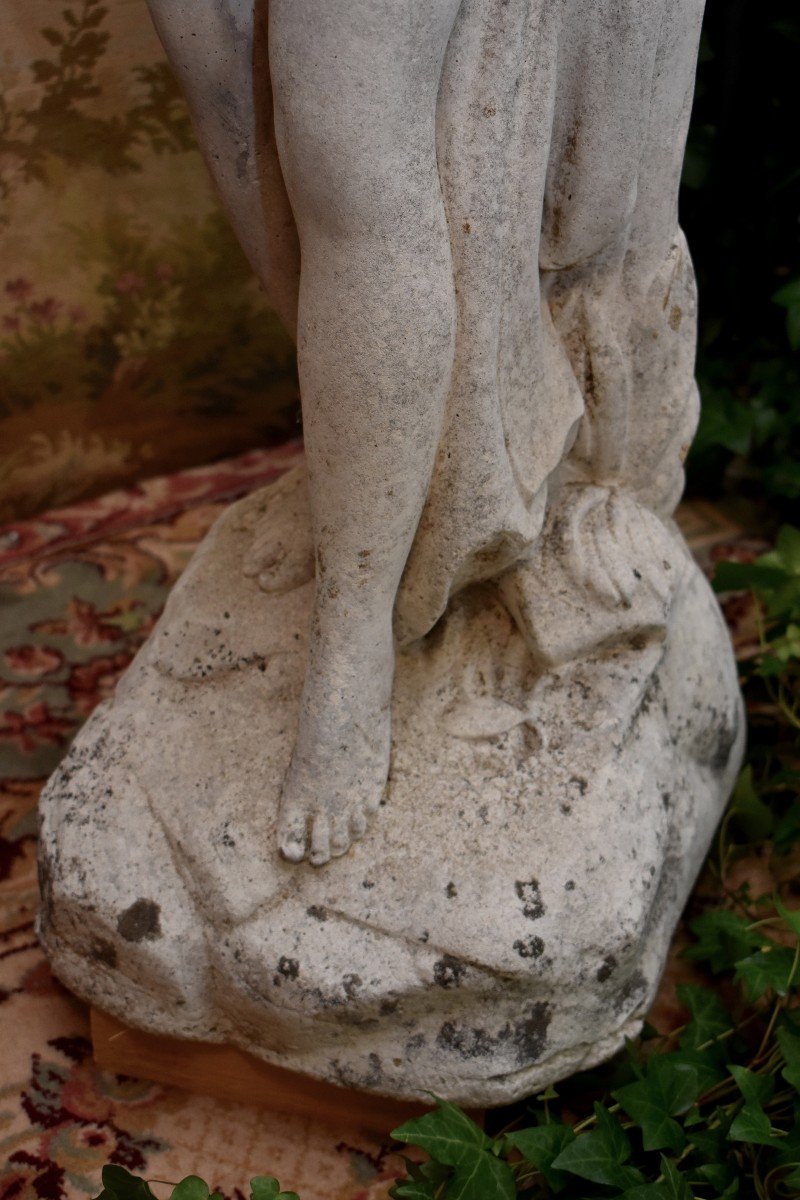 Diane Au Bain, Garden Statue In Reconstituted Stone After Falconet (1716-1791), XXth Century-photo-6