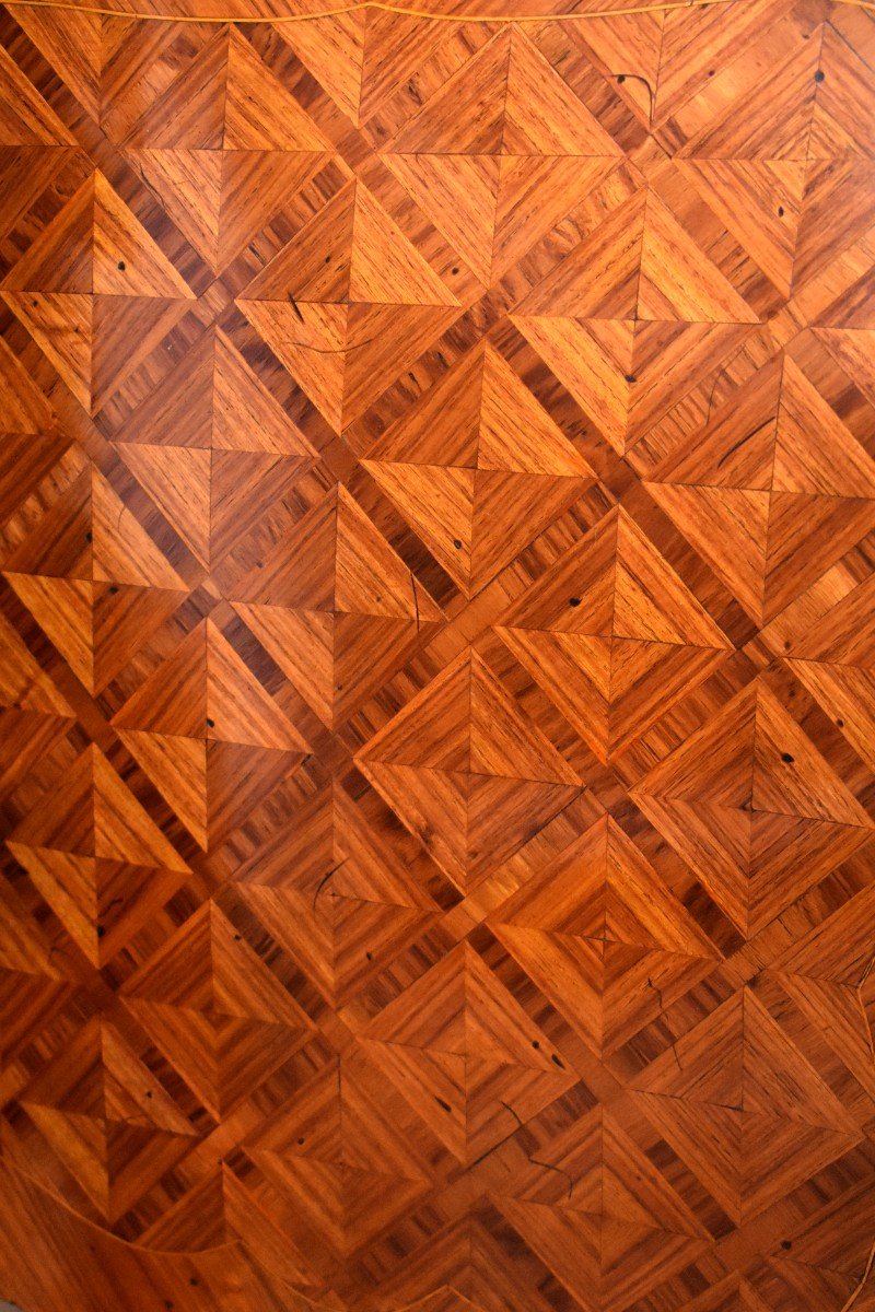 Dans le Go&ucirc;t de Migeon, Commode Galb&eacute;e Et Marquet&eacute;e De Style Louis XV , Commode Tombeau, Travail Des Faubourgs Parisiens , Epoque D&eacute;but XX eme-photo-2