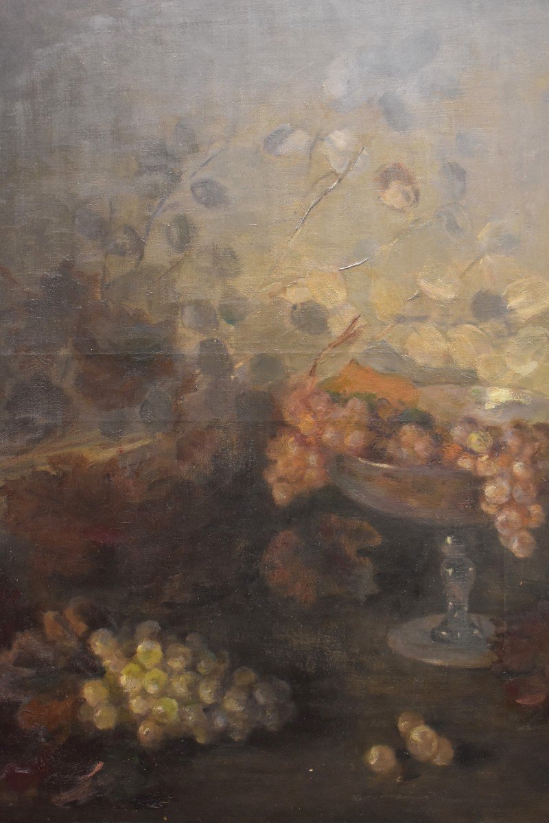 S. Gregory, 1914, Importante Nature Morte Aux Fruits d'Automne, Ecole Anglaise, Grande Huile Sur Toile -photo-5