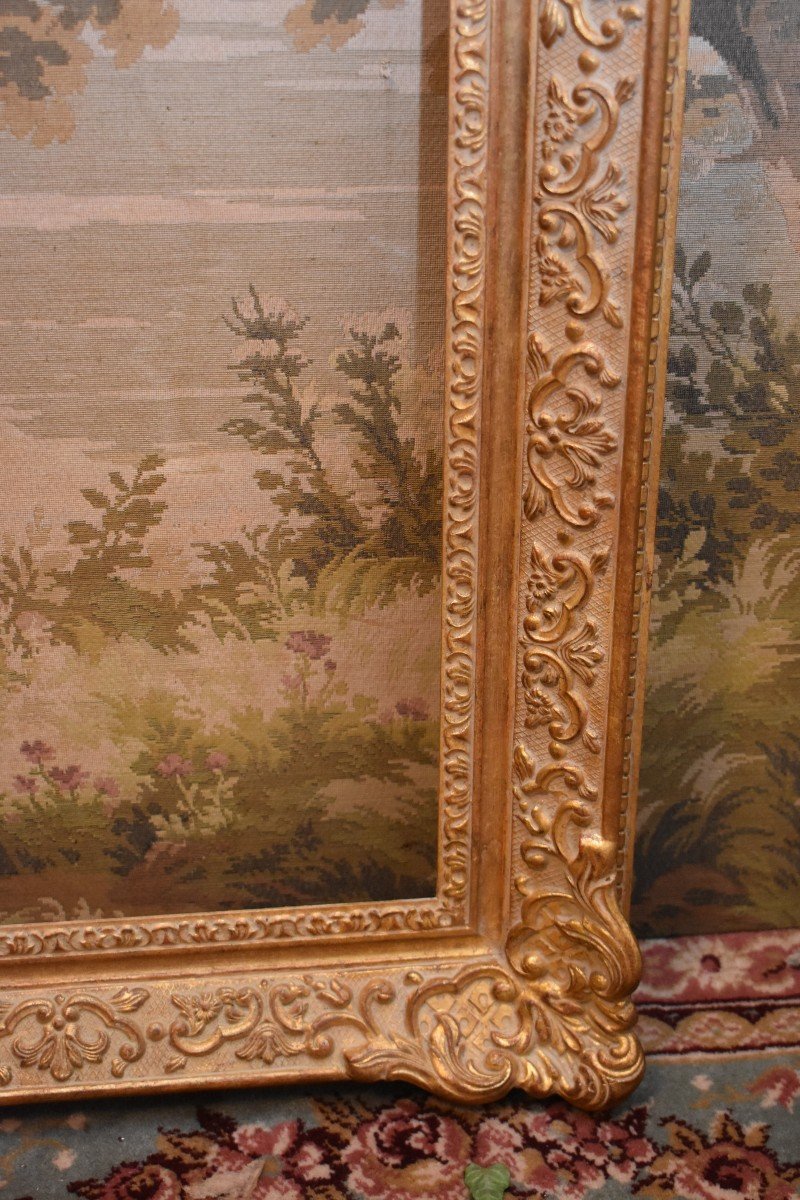 Very Large Rectangular Frame In Regency / Louis XV Style, Carved And Gilded Wood, Mid 20th Century-photo-4