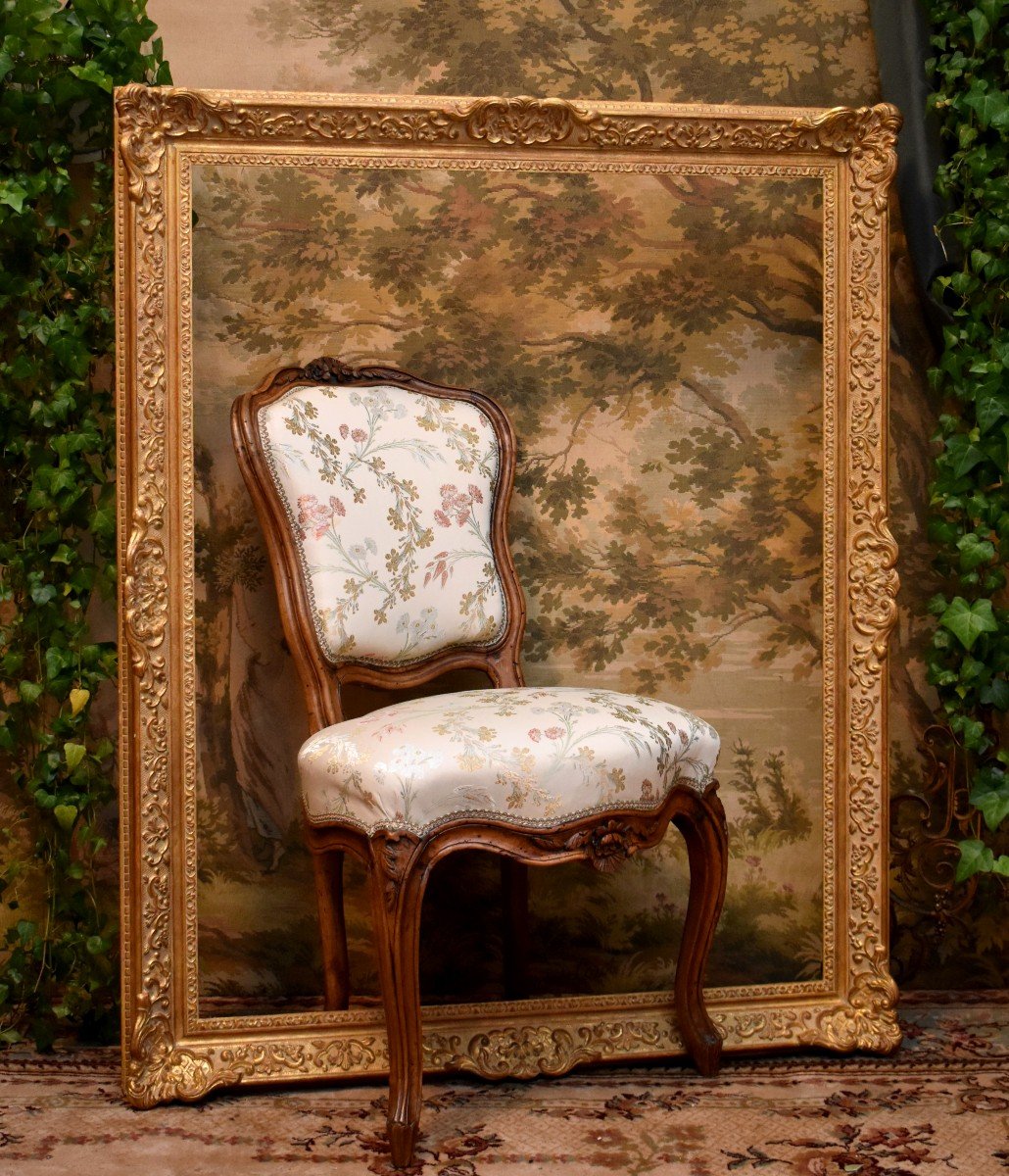 Very Large Rectangular Frame In Regency / Louis XV Style, Carved And Gilded Wood, Mid 20th Century