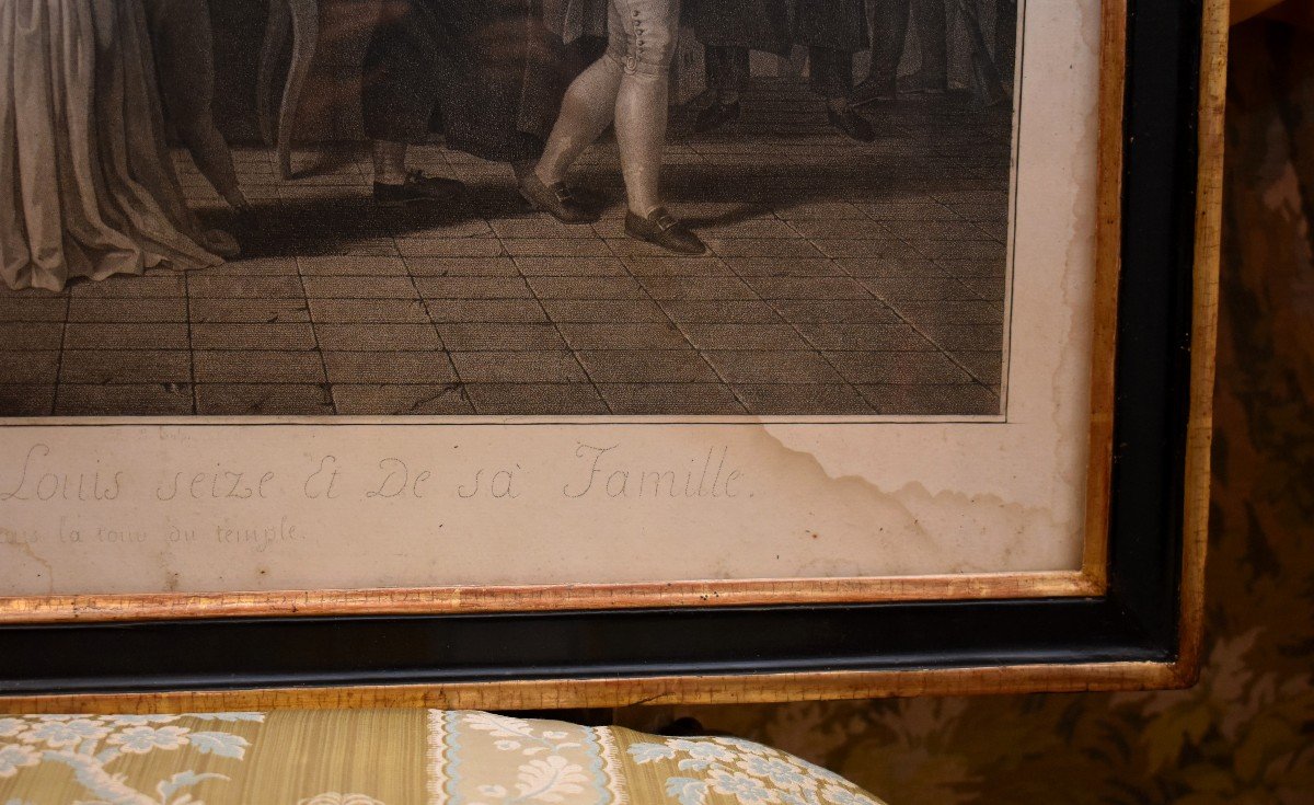 S&eacute;paration De Louis XVI Et De Sa Famille &agrave; La Tour Du Temple,  Gravure Encadr&eacute;e Sous Verre , D&eacute;but XIX &egrave;me-photo-5