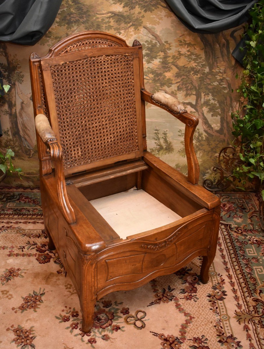 Commode Armchair, Convenience Chair, Louis XV / Louis XVI Transition Period, 18th Century Circa 1770-photo-3