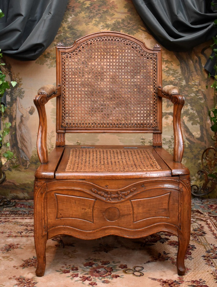 Commode Armchair, Convenience Chair, Louis XV / Louis XVI Transition Period, 18th Century Circa 1770-photo-4