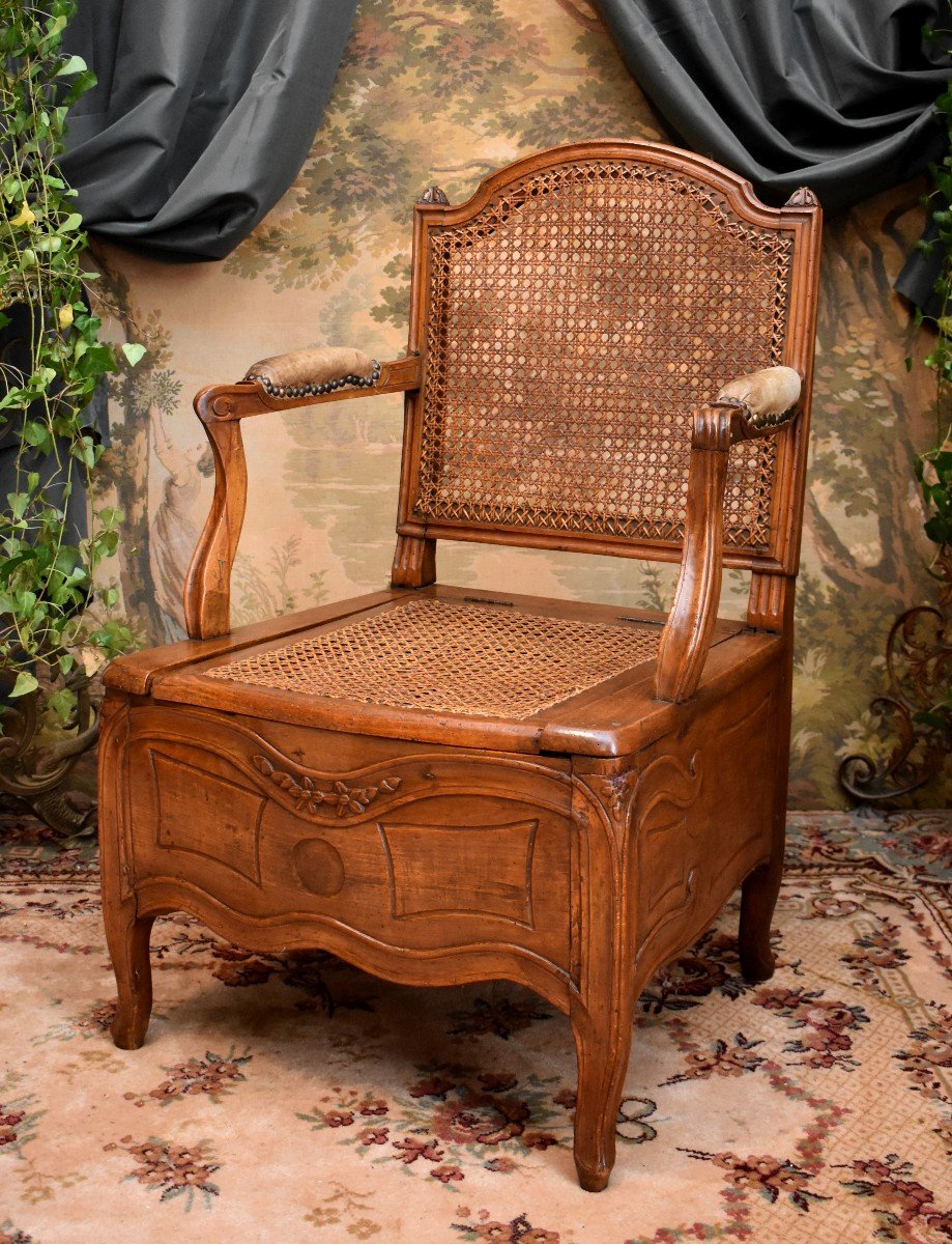 Commode Armchair, Convenience Chair, Louis XV / Louis XVI Transition Period, 18th Century Circa 1770-photo-1