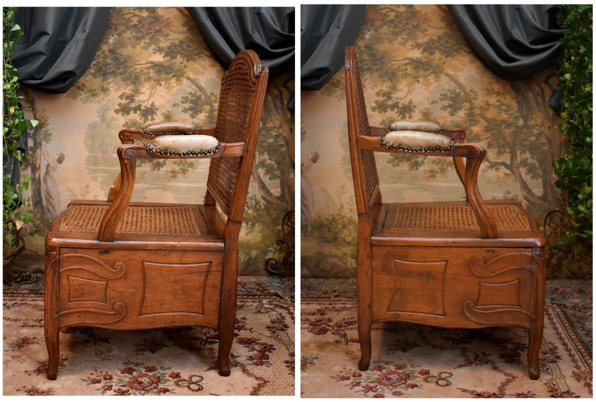 Commode Armchair, Convenience Chair, Louis XV / Louis XVI Transition Period, 18th Century Circa 1770-photo-2