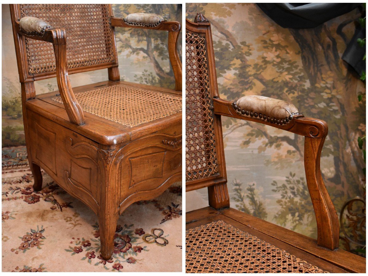 Commode Armchair, Convenience Chair, Louis XV / Louis XVI Transition Period, 18th Century Circa 1770-photo-5