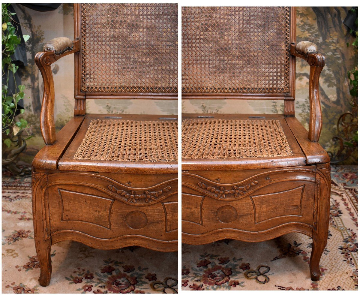 Commode Armchair, Convenience Chair, Louis XV / Louis XVI Transition Period, 18th Century Circa 1770-photo-7