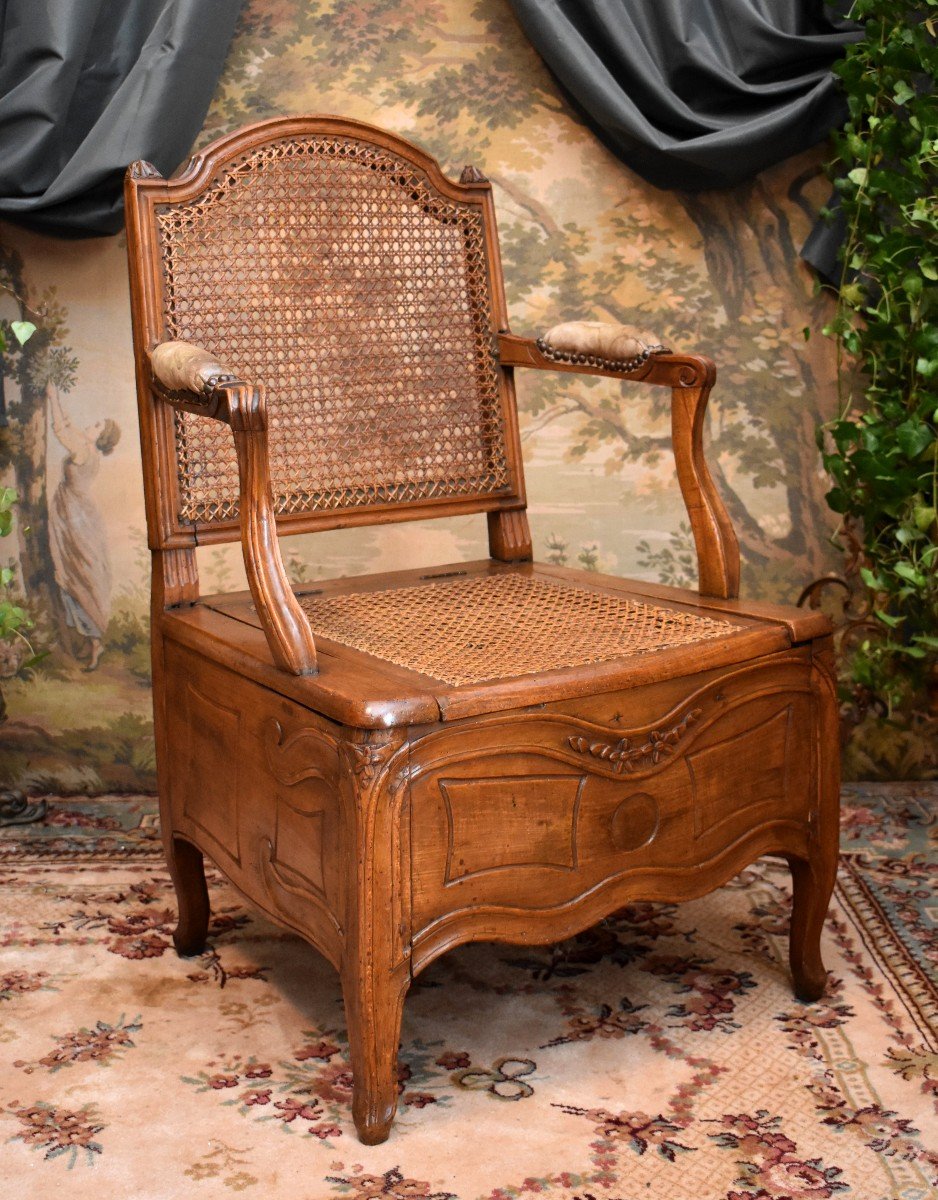Commode Armchair, Convenience Chair, Louis XV / Louis XVI Transition Period, 18th Century Circa 1770