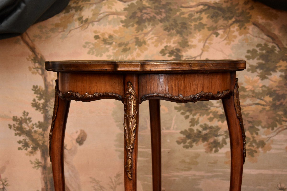 Sellette , Petit Gu&eacute;ridon De Style Louis XV, Dessus Marbre, Epoque XIX &egrave;me-photo-6