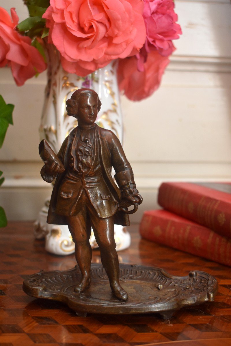 Ring Sizer, 18th Century Man With Tricorn And Sword, Spelter, 19th Century Period-photo-2