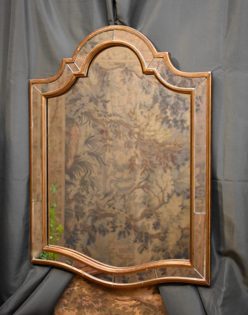 Italian Mirror In Venetian Style, Italy, 1960s - 1970s, Parclose Mirror-photo-1