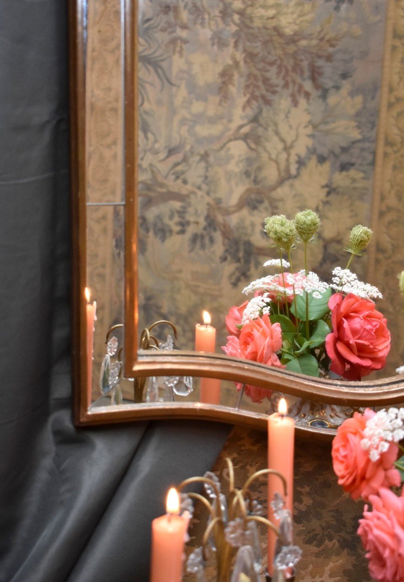 Italian Mirror In Venetian Style, Italy, 1960s - 1970s, Parclose Mirror-photo-7