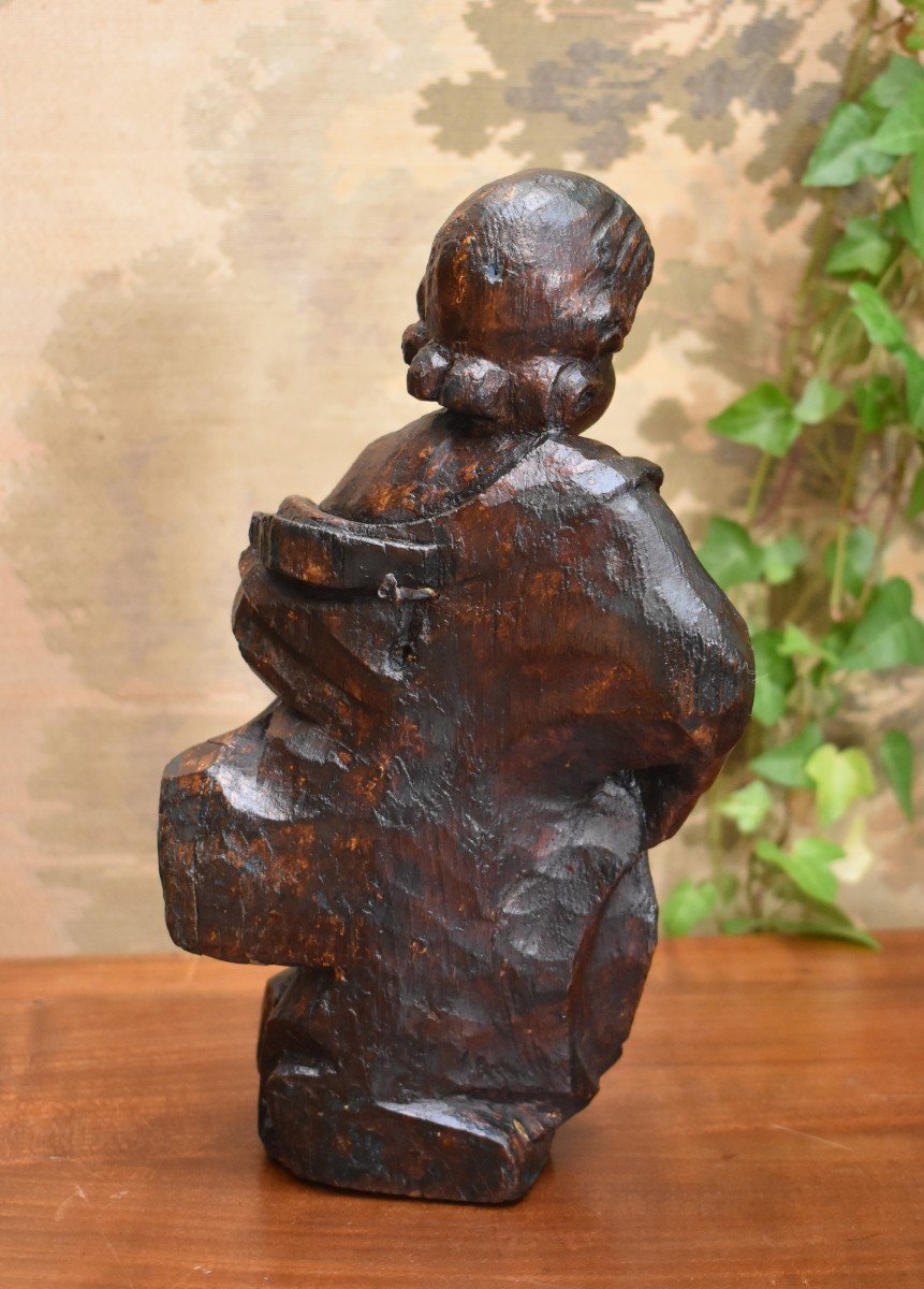 Puy En Velay, Début XVIII ème, Putto en Bois Sculpté, Ange.-photo-2