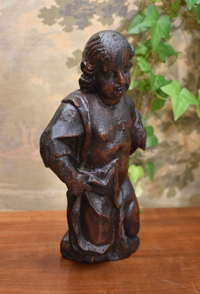 Puy En Velay, Début XVIII ème, Putto en Bois Sculpté, Ange.-photo-4
