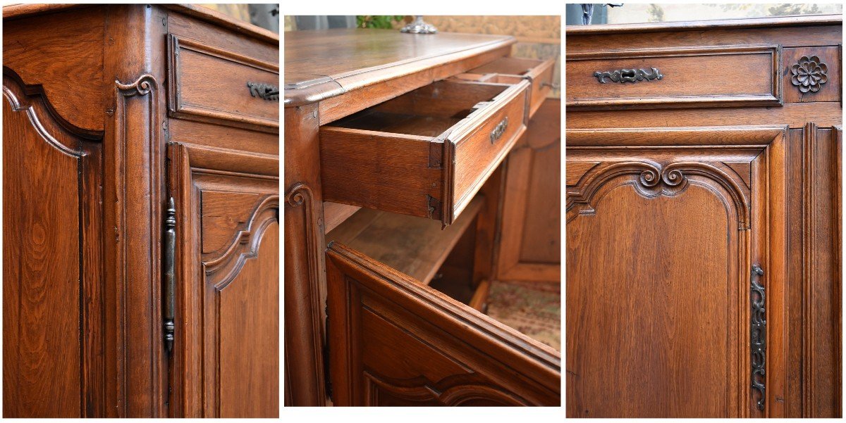  Buffet  &agrave; Hauteur d&#039;Appui En Ch&ecirc;ne, Epoque Louis XV, XVIII&egrave;me-photo-6