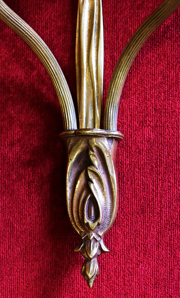 Paire d&#039;Appliques, Bougeoirs  en Bronze Dor&eacute; De Style Louis XVI-photo-4
