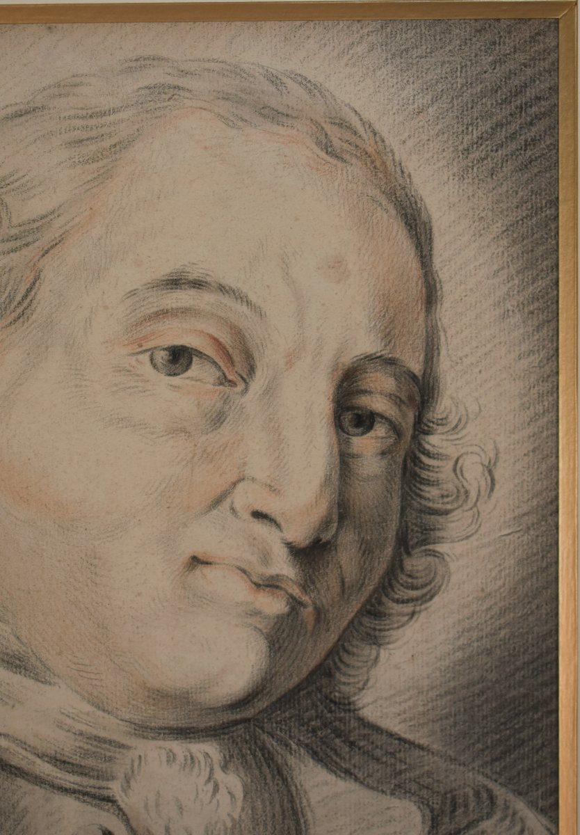 Gm Rossetti Valentini (1796-1878), Bust-length Portrait Of A Man, Graphite And Red Chalk-photo-4