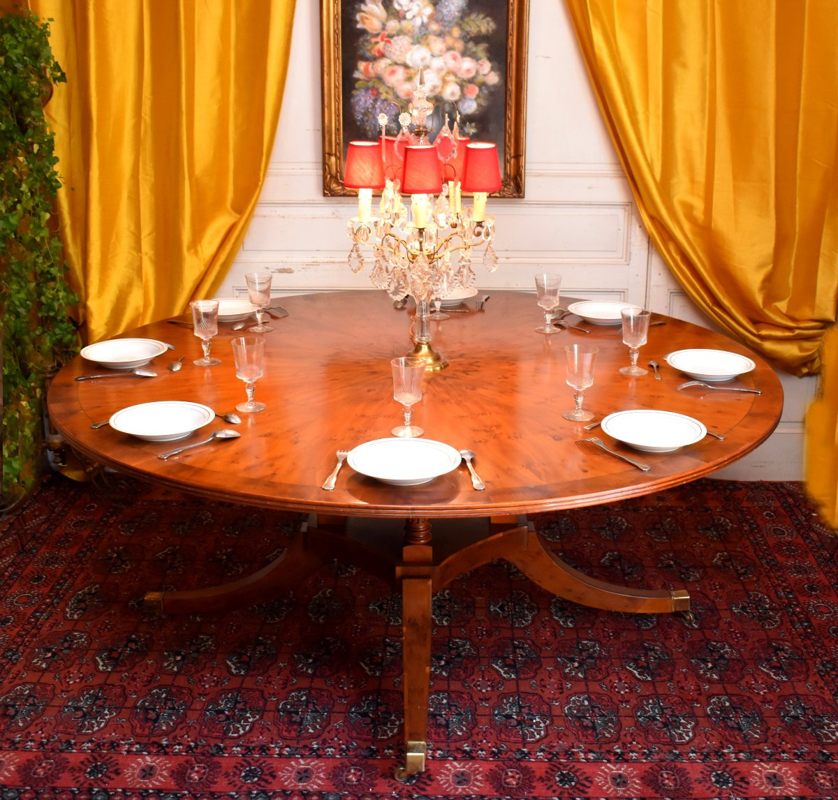 Important Dining Table Forming A Games Table, Gueridon, England, Mid 20th Century-photo-2