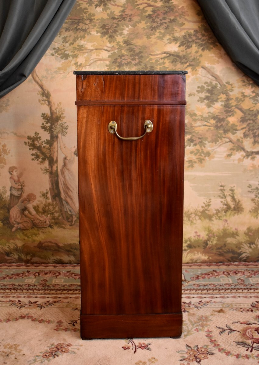 Officer's Bedside Table In Mahogany And Mahogany Veneer, Empire Period, Early 19th Century-photo-3