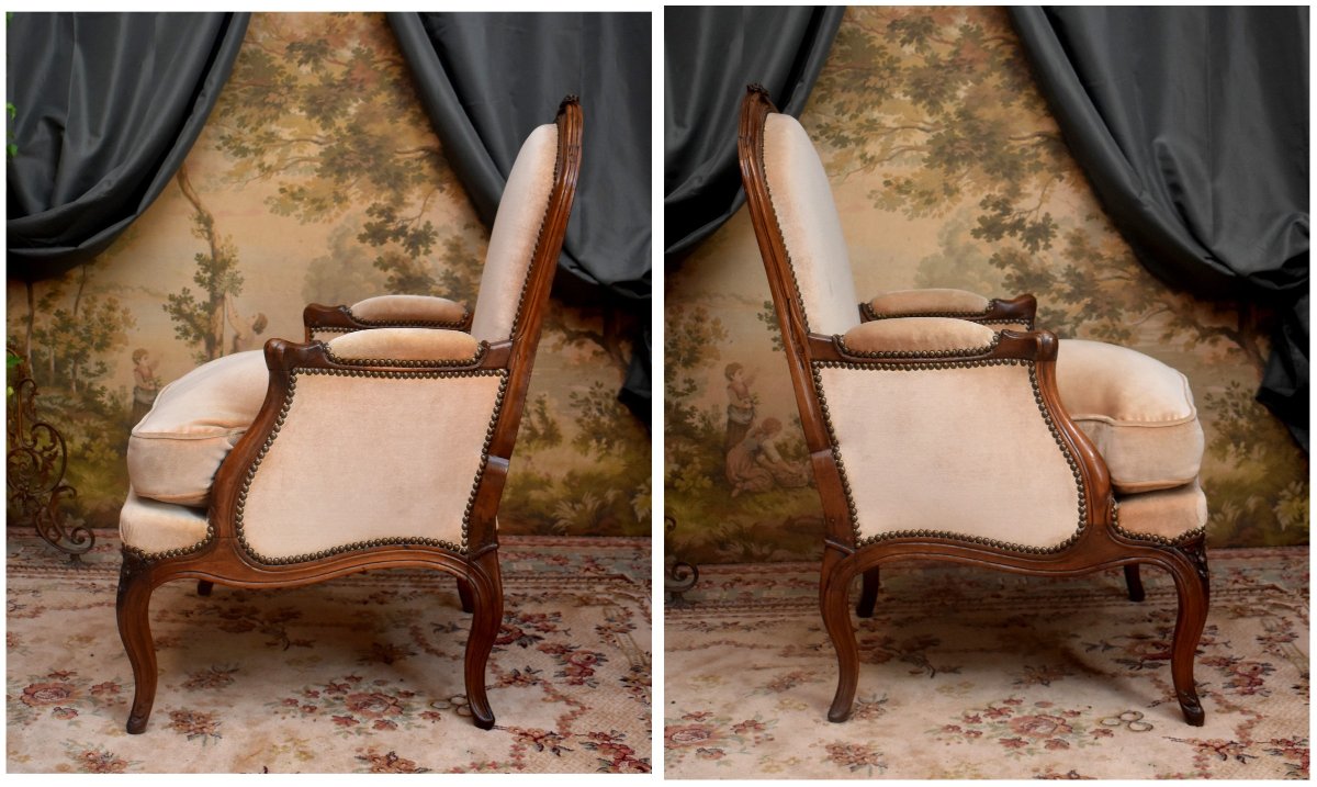  Estampille Jacques  DUBOIS, J. Dubois ma&icirc;tre en 1742, Berg&egrave;re Proven&ccedil;ale  Louis XV,  XVIII &egrave;me-photo-1