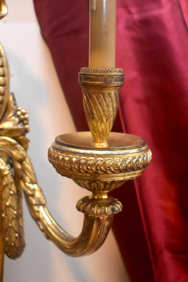 Importante Applique en Bronze de Style Louis XVI, Bronze Doré , Epoque  Napoléon III-photo-6