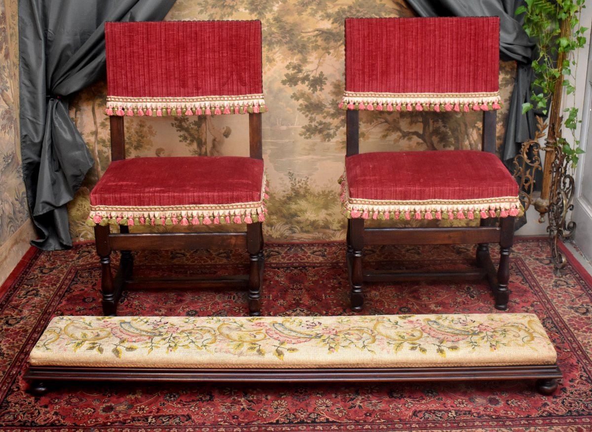 Large Footrest For Bench Or Sofa, Foot Bench, Napoleon III Period, 19th Century-photo-2
