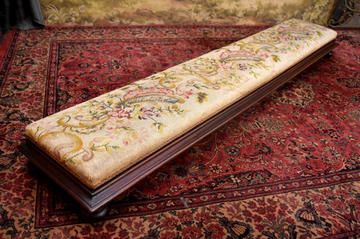 Large Footrest For Bench Or Sofa, Foot Bench, Napoleon III Period, 19th Century-photo-3