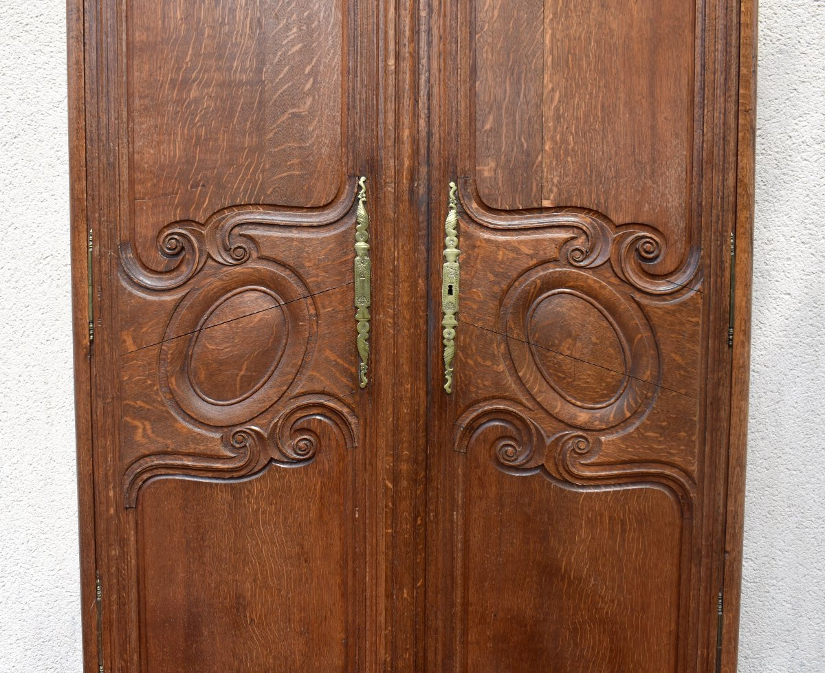 Façade d'Armoire en Chêne avec Encadrement , Portes de Placard, Elément de Boiserie, XIXème-photo-4