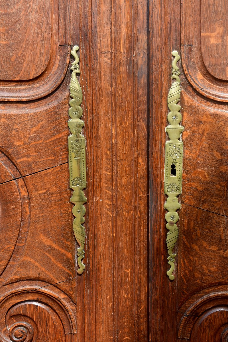 Façade d'Armoire en Chêne avec Encadrement , Portes de Placard, Elément de Boiserie, XIXème-photo-1