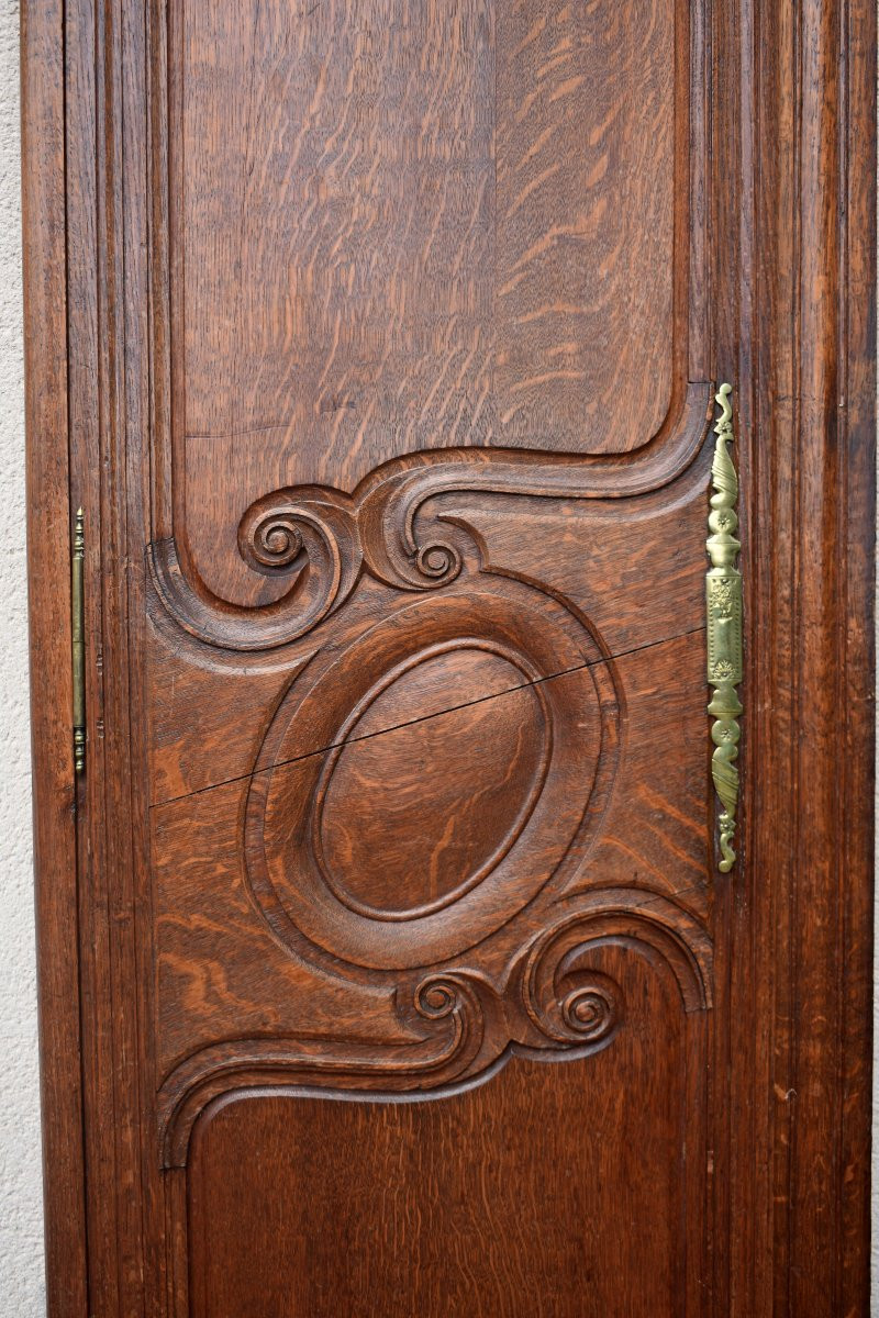 Façade d'Armoire en Chêne avec Encadrement , Portes de Placard, Elément de Boiserie, XIXème-photo-2