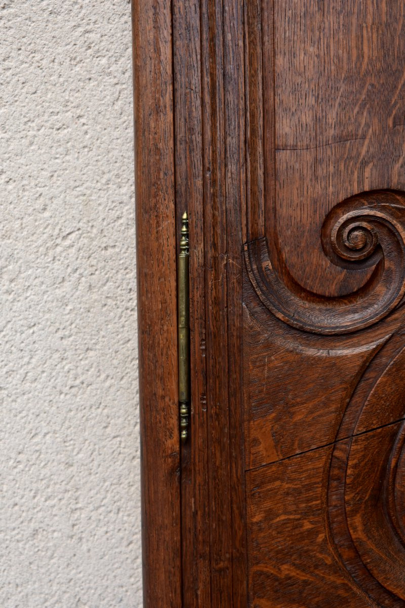 Façade d'Armoire en Chêne avec Encadrement , Portes de Placard, Elément de Boiserie, XIXème-photo-3
