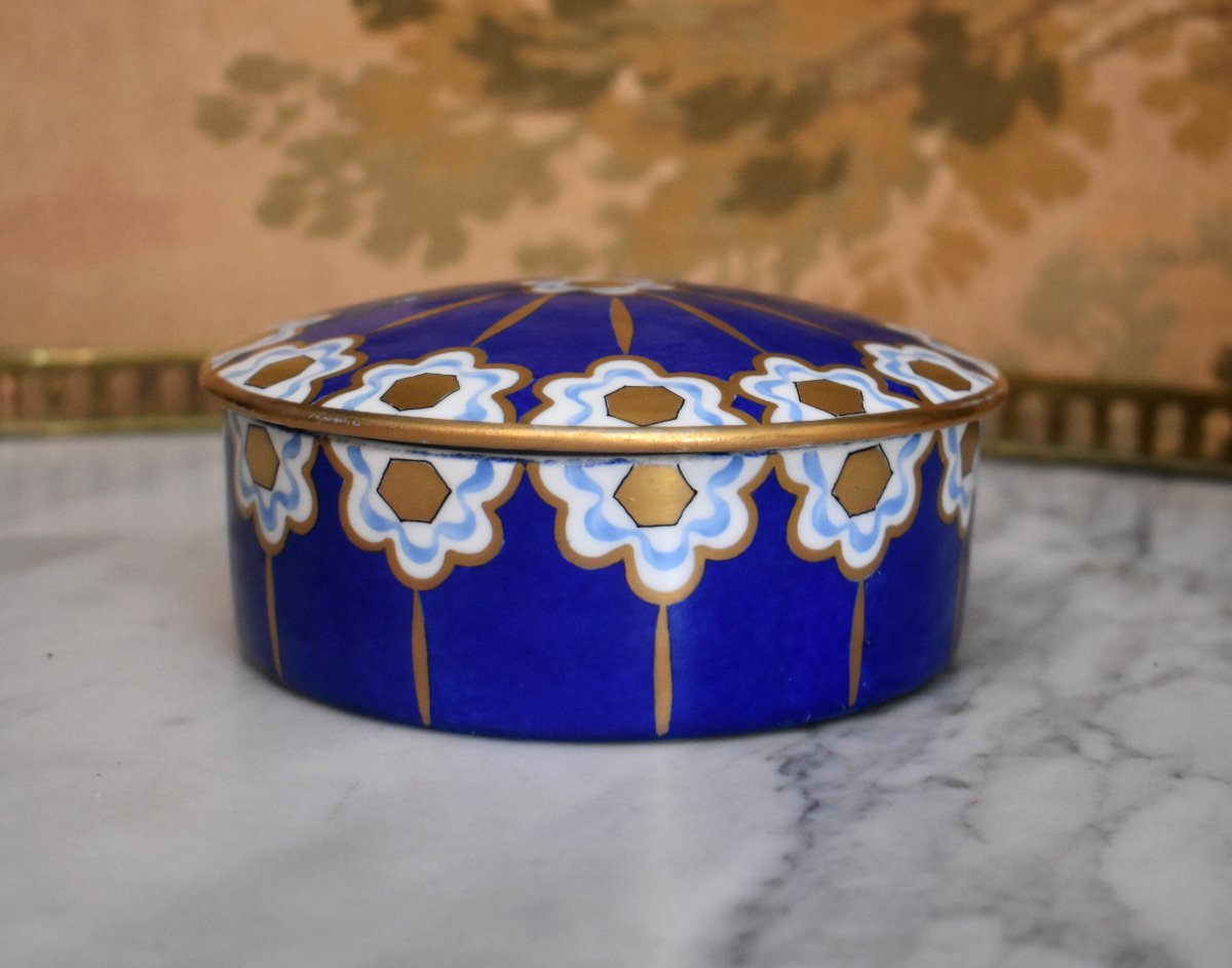 Art Deco Porcelain Candy Box, Jewelry Box, Box-photo-4