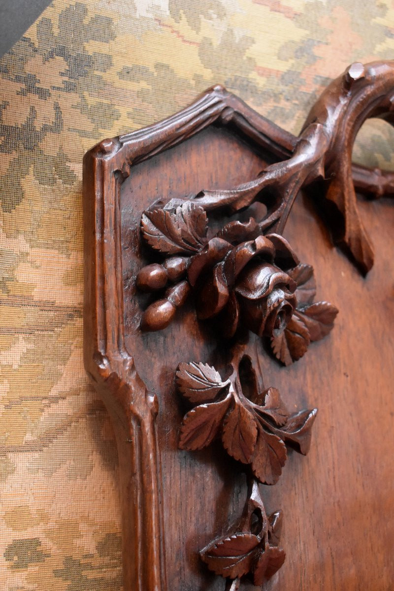 Carved Wooden Serving Tray With Animal And Plant Decor, Asia, Circa 1900-photo-7