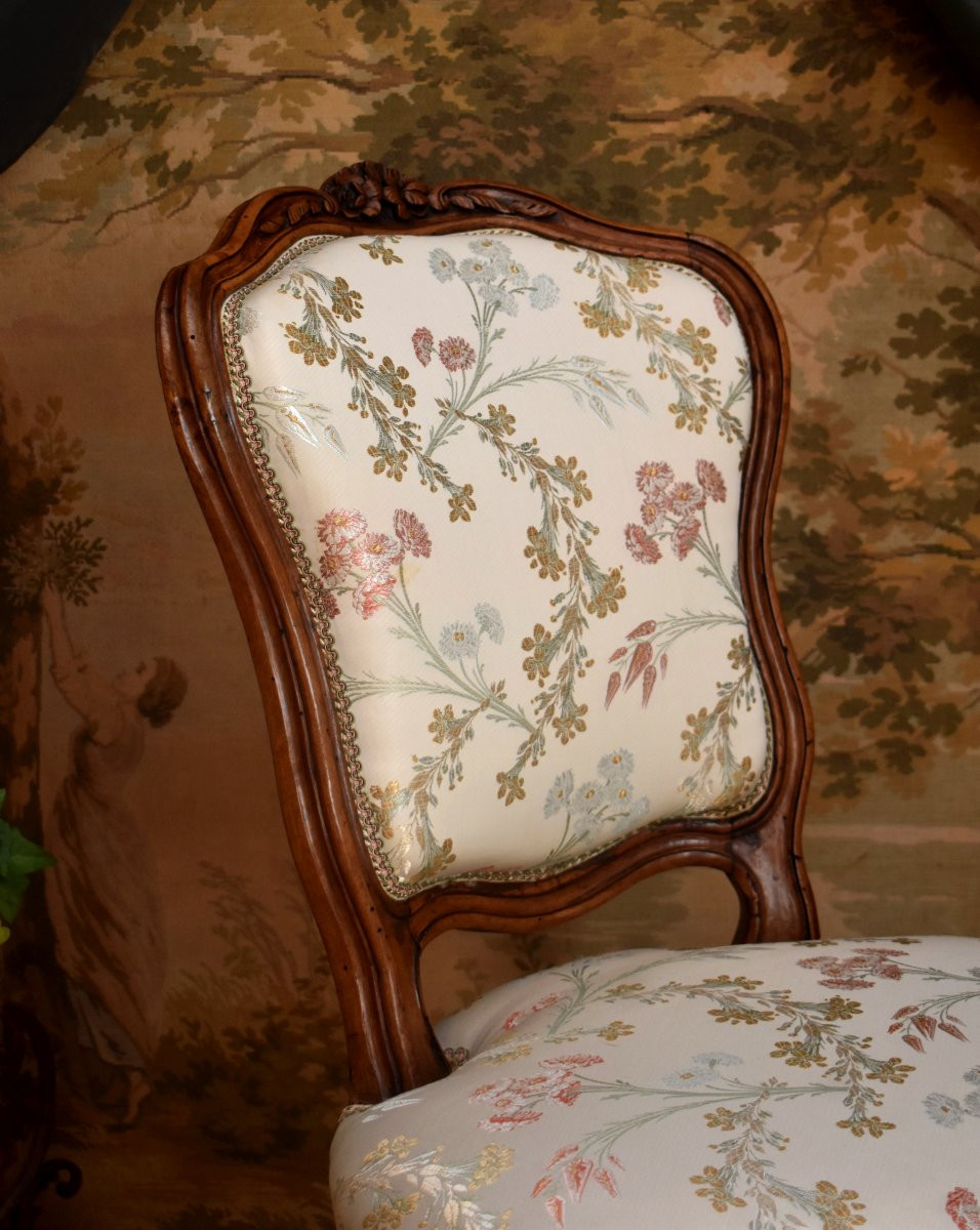 Chaise d'époque Louis XV à Dossier Incliné,  Provence, Epoque XVIIIème-photo-2